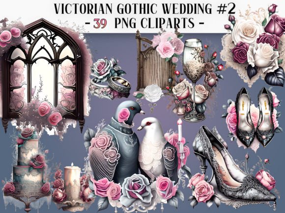 Download Victorian Gothic Wedding #2 Cliparts - Gothic wedding Collection