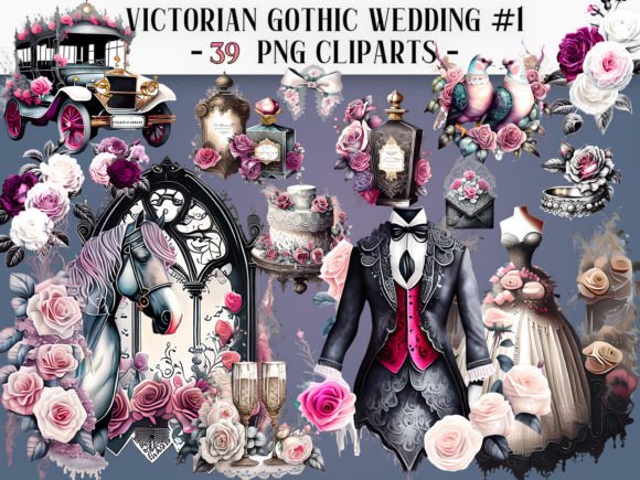 Download Victorian Gothic Wedding #1 Clipart - Gothic wedding Collection