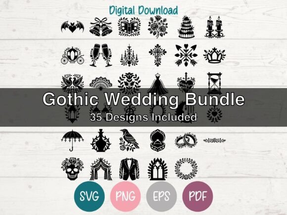 Download Gothic Wedding SVG Bundle - Gothic wedding Collection