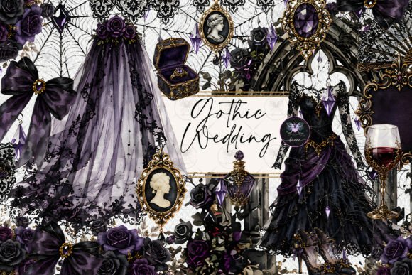 Download Purple Gothic Wedding Clipart - Gothic wedding Collection